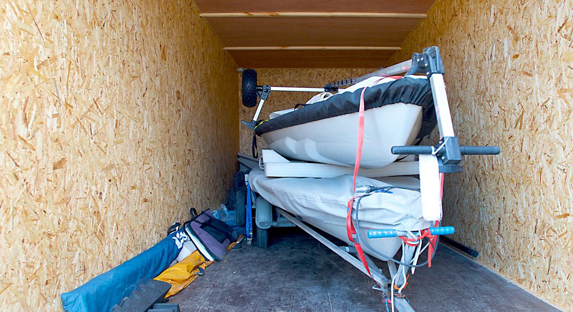 Laser boats in storage